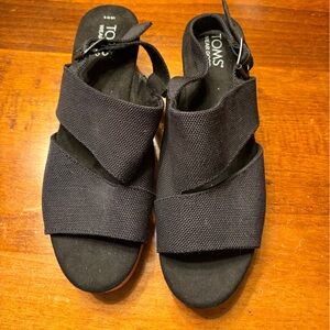 TOMS Black Crisscross Sandals